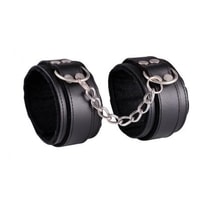 Kožená putá na nohy - black/black
