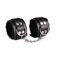 Kožená putá na ruky - black/black