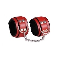 Kožená putá na ruky - Red/Black