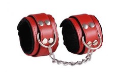 Kožená putá na ruky - Red/Black